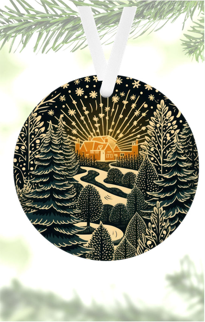 Starry Night Round Ornament