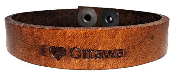 Leather "I <3 Ottawa" Bracelet