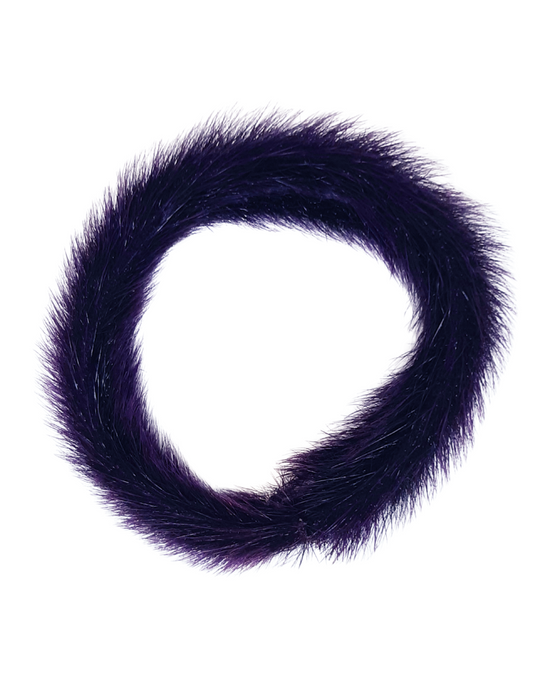 Women's bracelet made of purple sealskin fur and leather to fit a medium adult wrist.