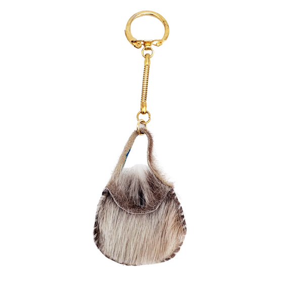 Grey sealskin purse key ring.