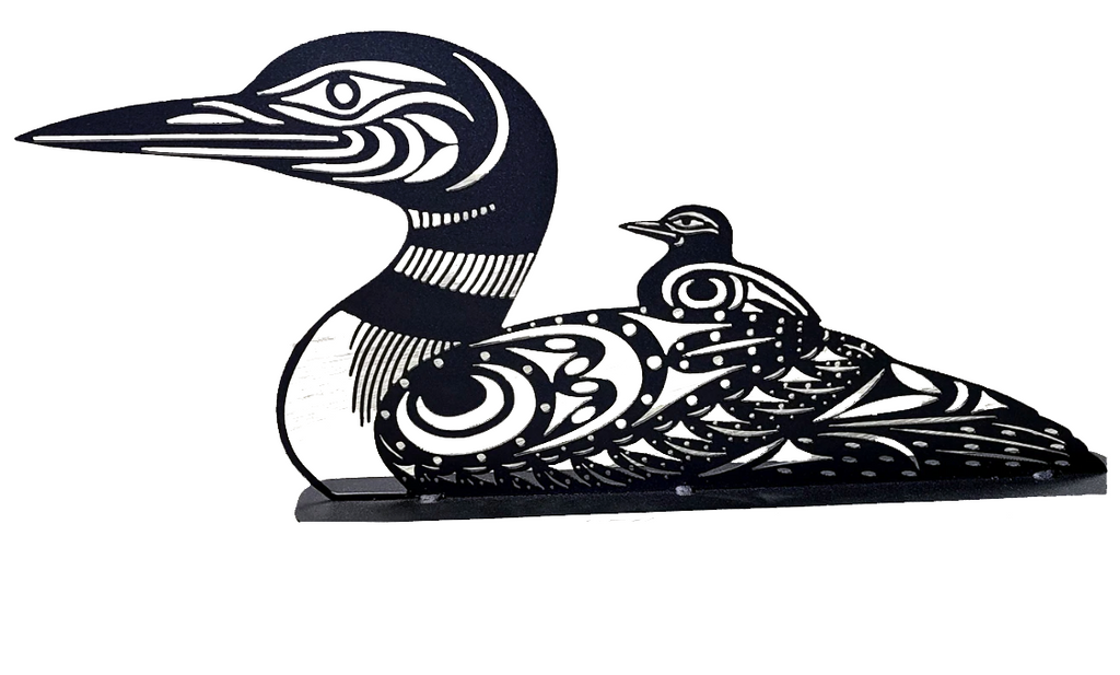 First Nations Loon and Baby - Standing