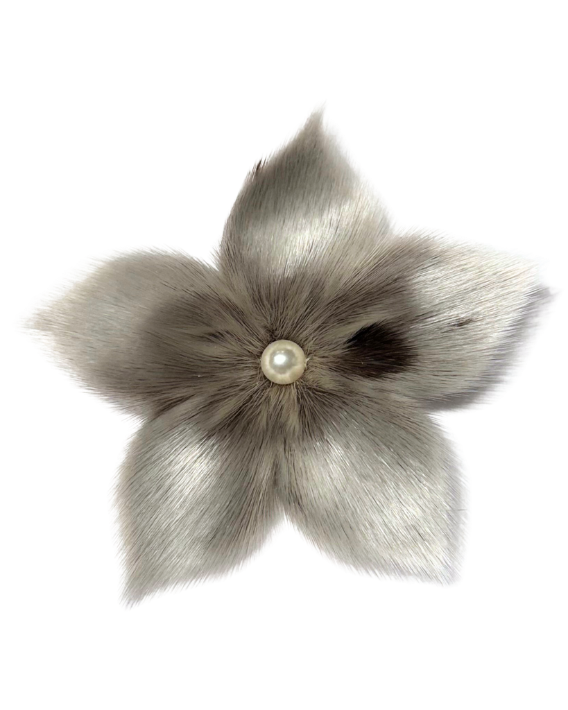 Sealskin Flower Brooch