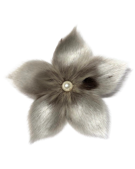 Sealskin Flower Brooch