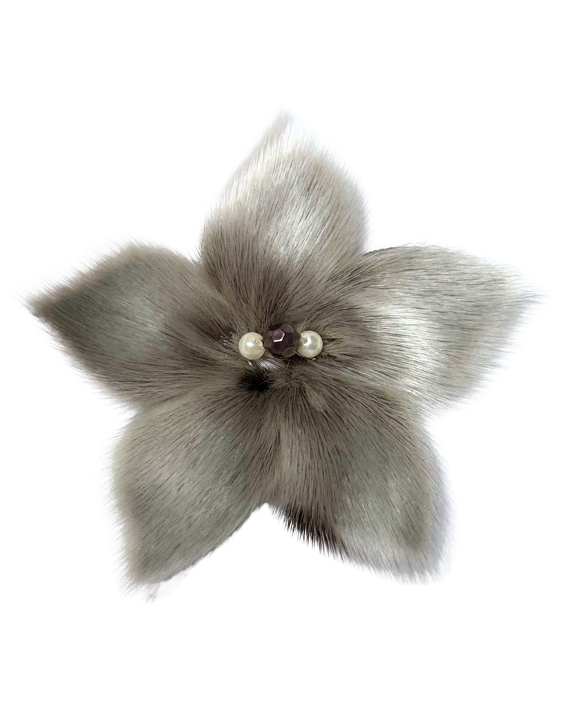 Sealskin Flower Brooch