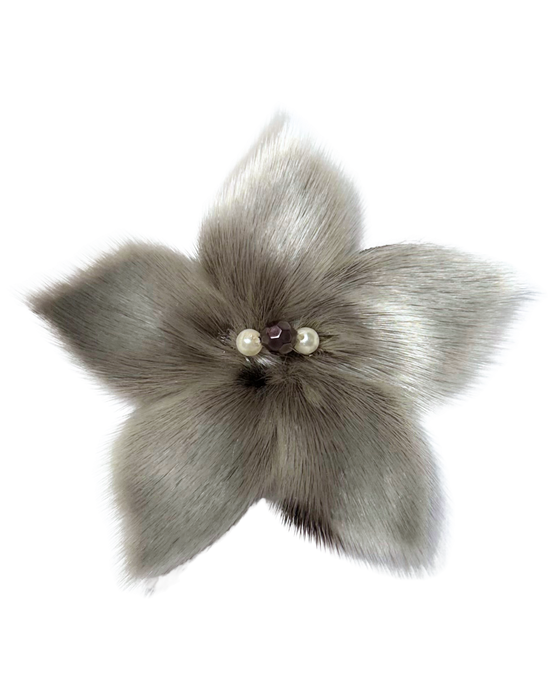 Sealskin Flower Brooch
