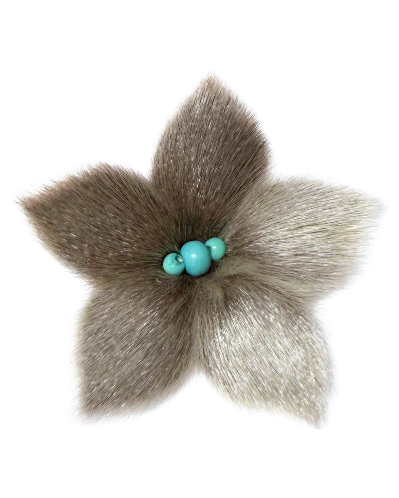 Sealskin Flower Brooch