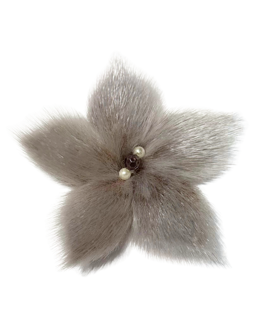 Sealskin Flower Brooch