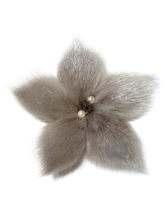 Sealskin Flower Brooch