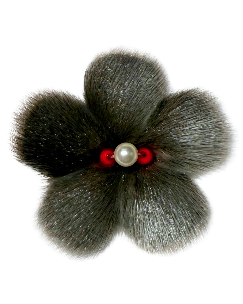Sealskin Flower Brooch