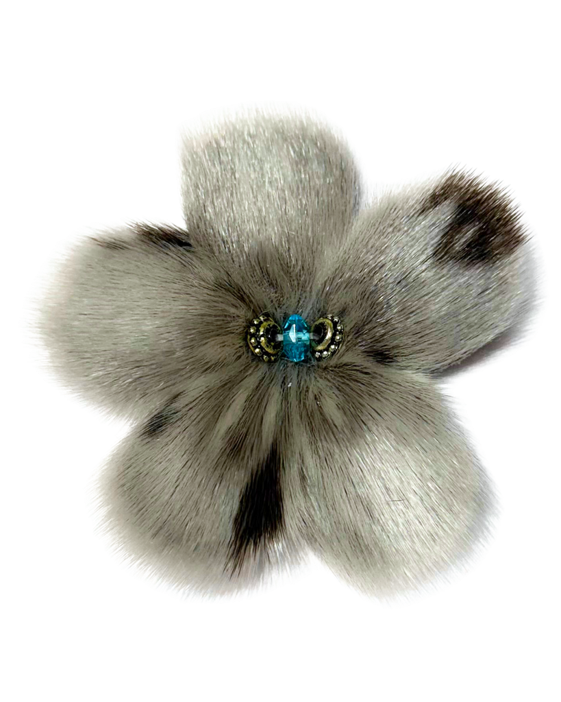 Sealskin Flower Brooch