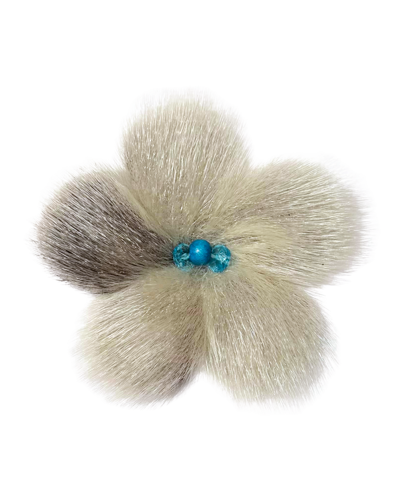 Sealskin Flower Brooch
