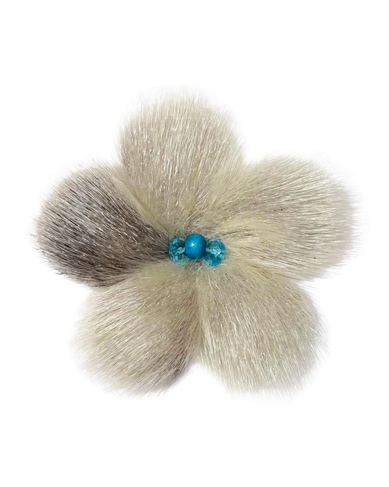 Sealskin Flower Brooch