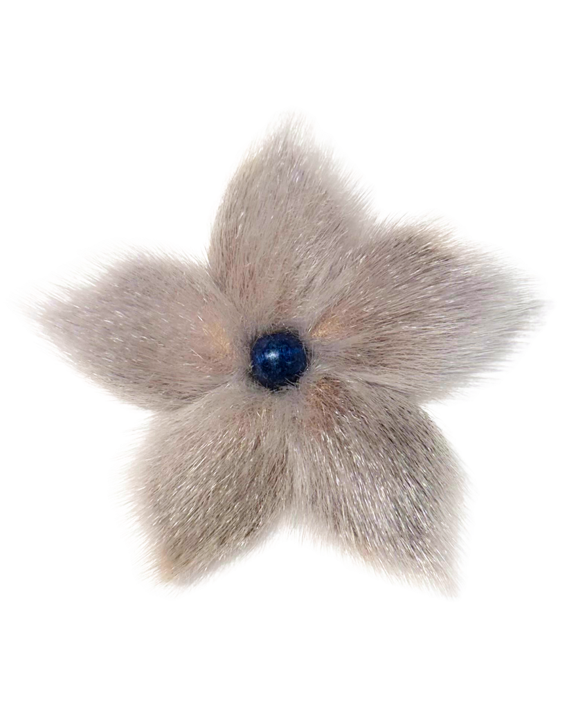 Sealskin Flower Brooch