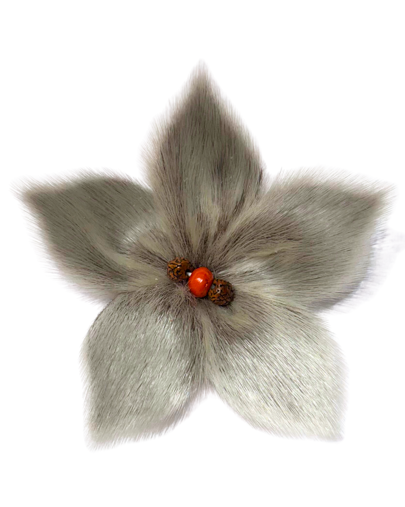 Sealskin Flower Brooch