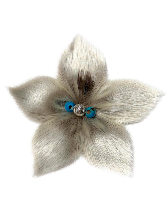 Sealskin Flower Brooch