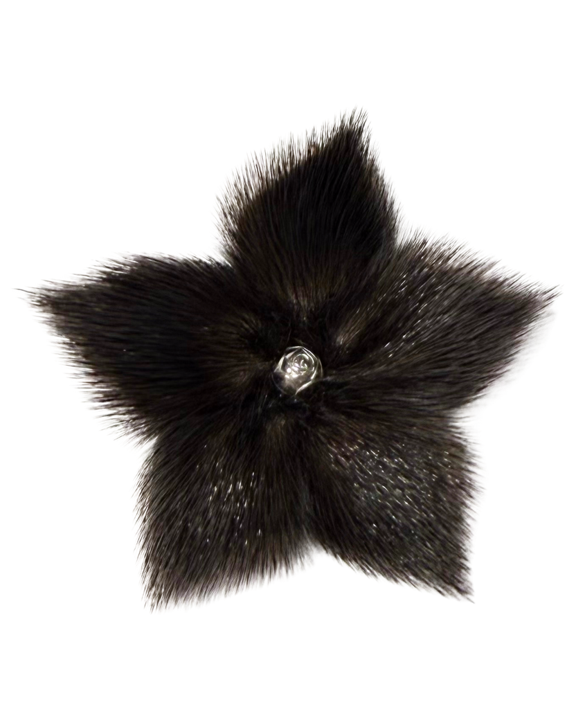 Sealskin Flower Brooch