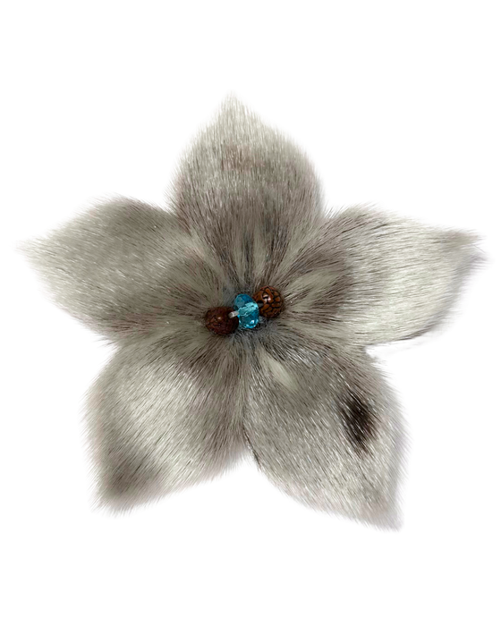 Sealskin Flower Brooch