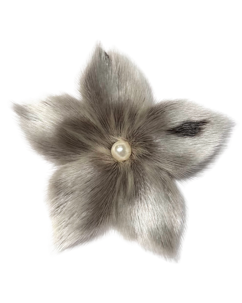 Sealskin Flower Brooch