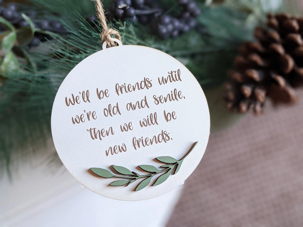 Senile Friends Round Ornament