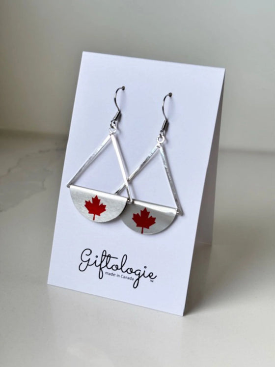 Dangle Silver and Red Earrings