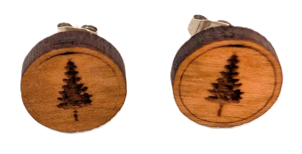 Wooden Trees Stud Earrings