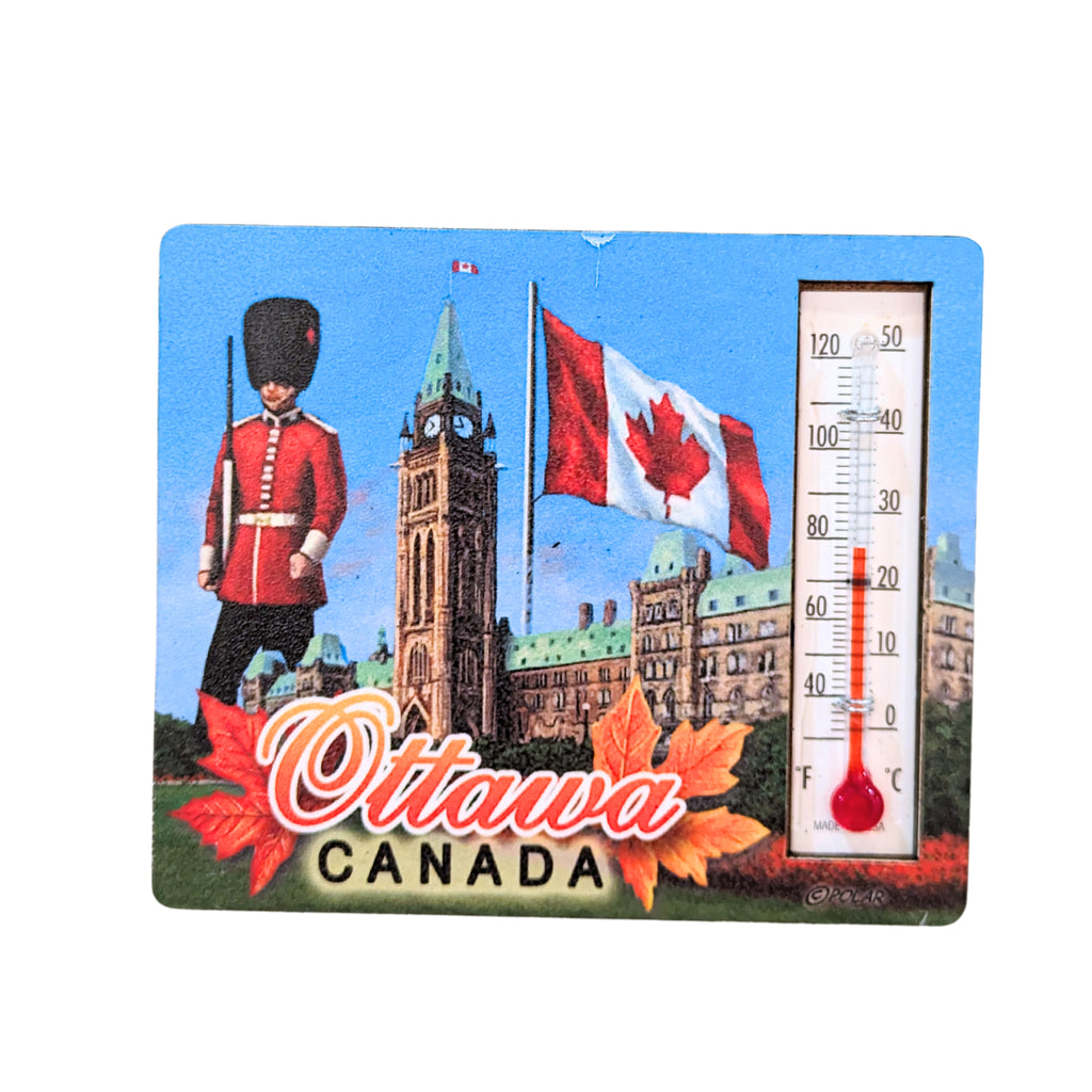 Ottawa Canada Thermometer - Wooden Magnet
