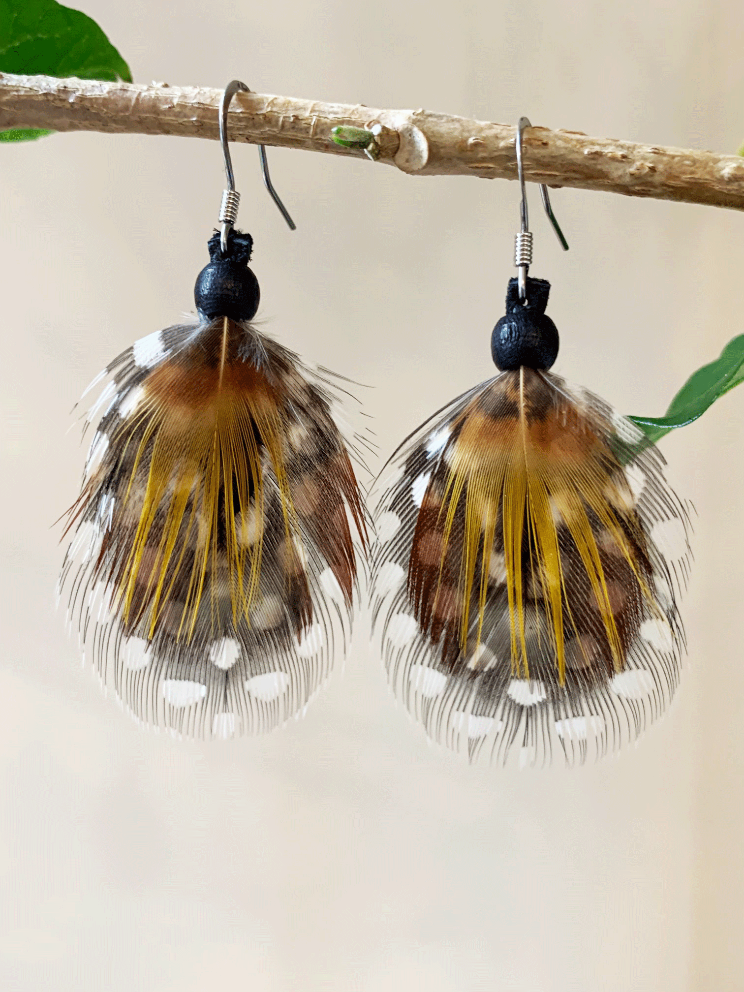 Goose Feather Earrings | Formal Black Earrings | Brackish