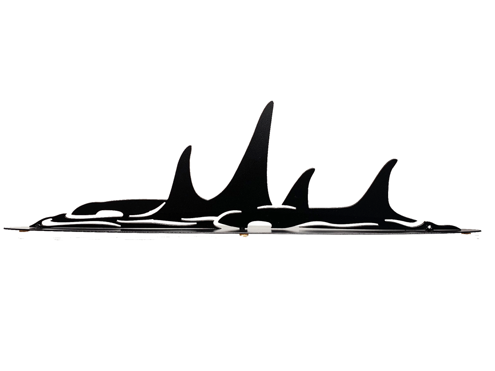 The standing variant of the orca pod. It sits on a long narrow oval base.
