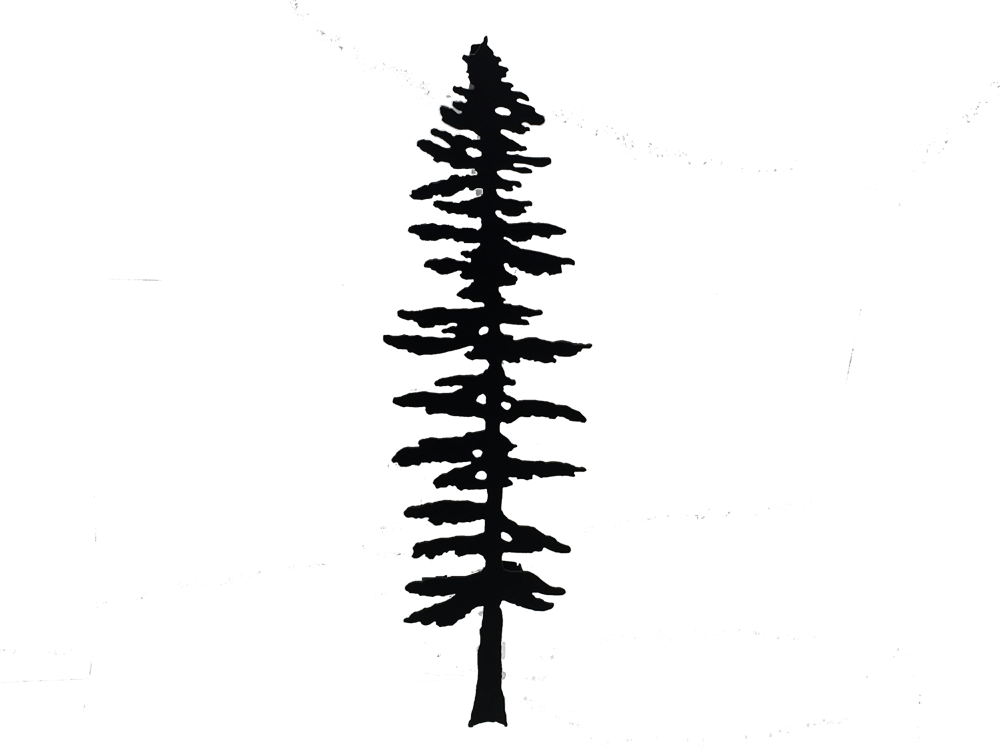 An individual sitka pine tree sculpture.