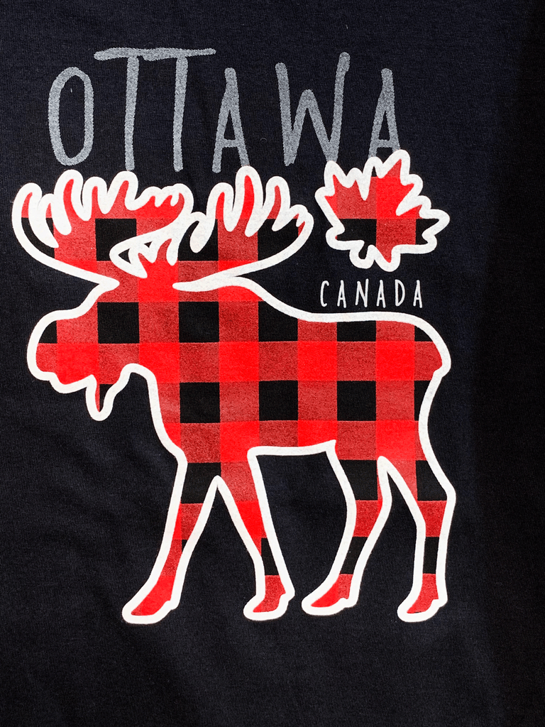 Kid's Plaid Moose Ottawa, Canada T-Shirt