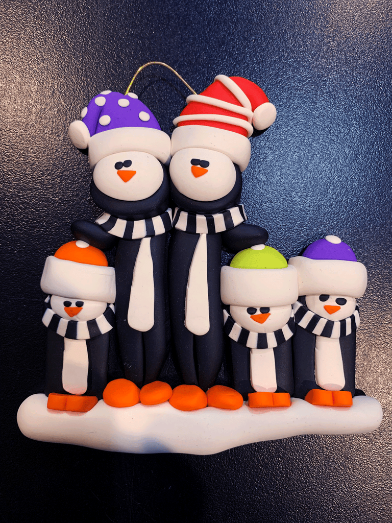 Penguin Family of 5 Ornament