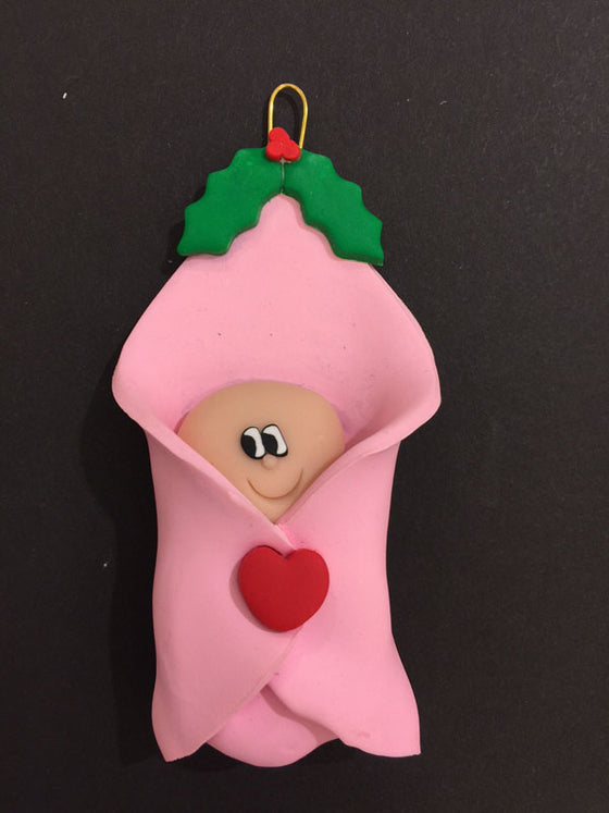 Blanket Baby in Pink Ornament