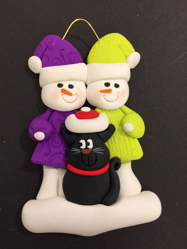 Couple with Black Cat Ornament