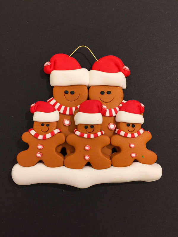 Ginger Bread Family of 5 Ornament