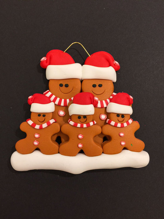 Ginger Bread Family of 5 Ornament