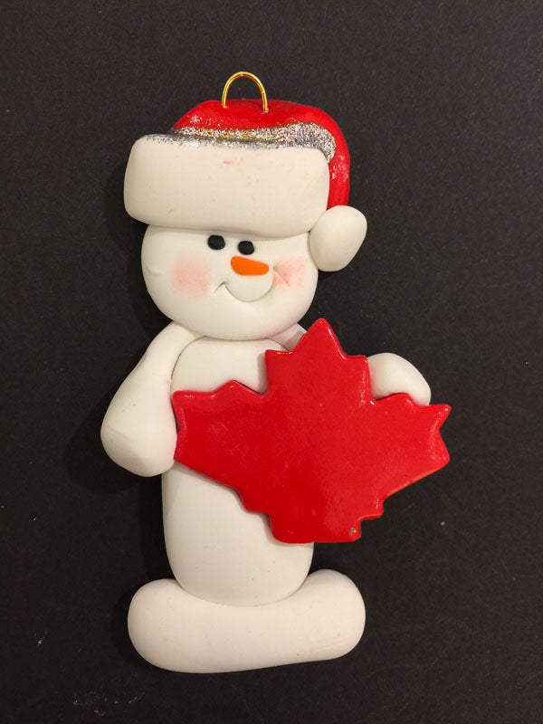 Maple Leaf Snowman Ornament