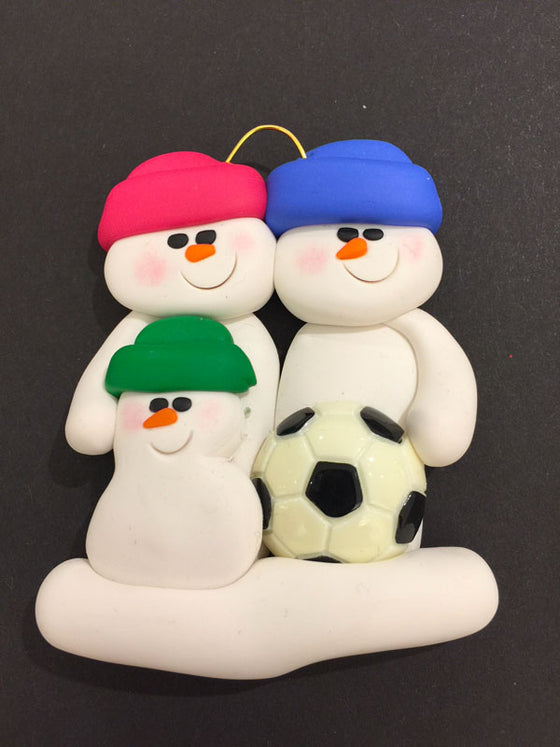 Soccer Family of 3 Ornament