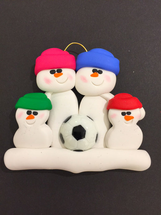 Soccer Family of 4 Ornament