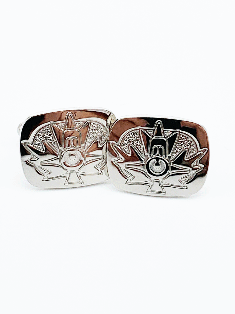 First Nations Silver Maple Leaf Cufflinks