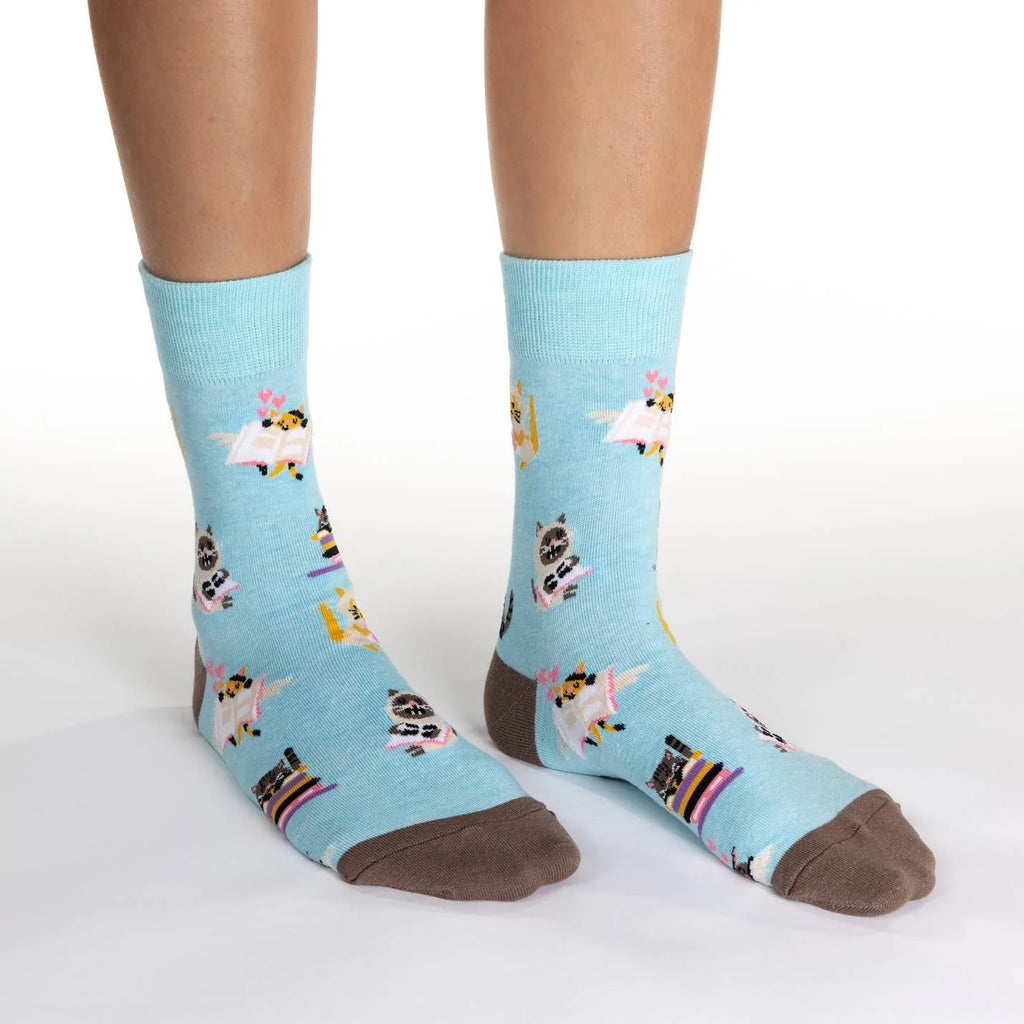 Women's Reading Cats Crew Socks