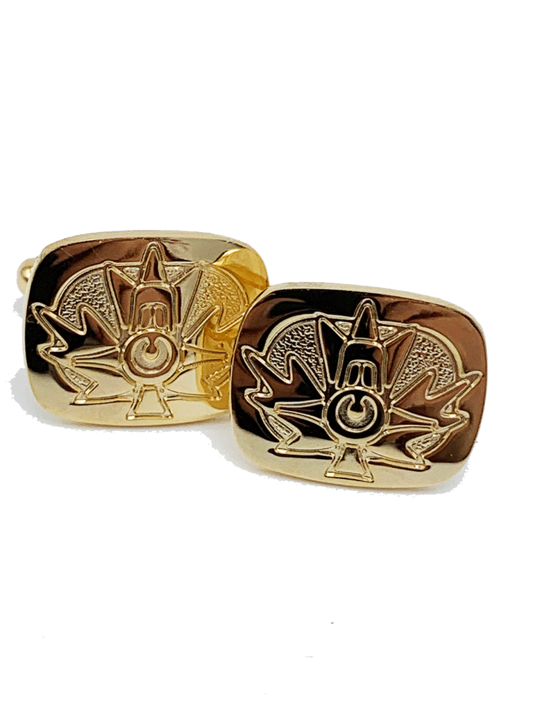 First Nations Maple Leaf Cufflinks - Gold