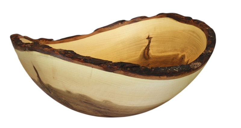 Handcrafted Ambrosia Maple Bowl with Bark