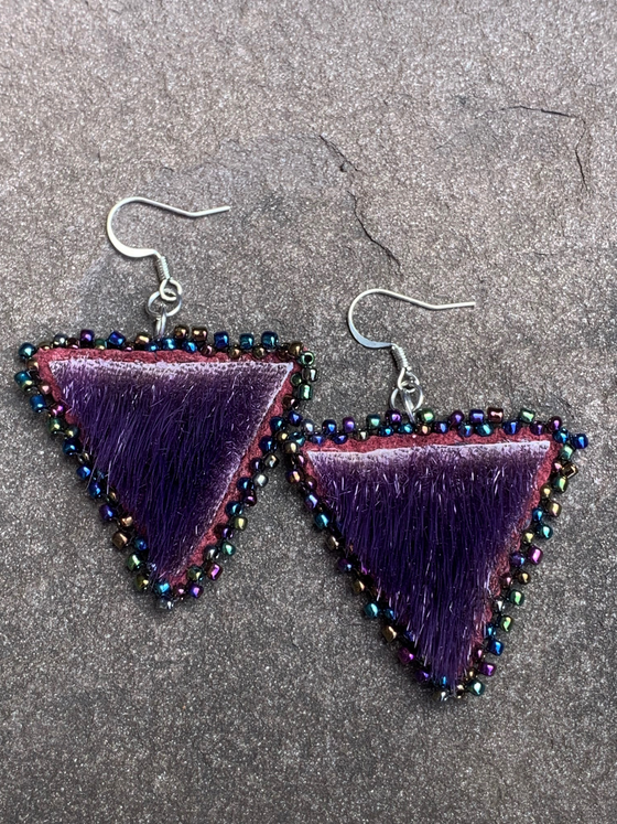 Beaded Sealskin Earrings - Kelly Ineak