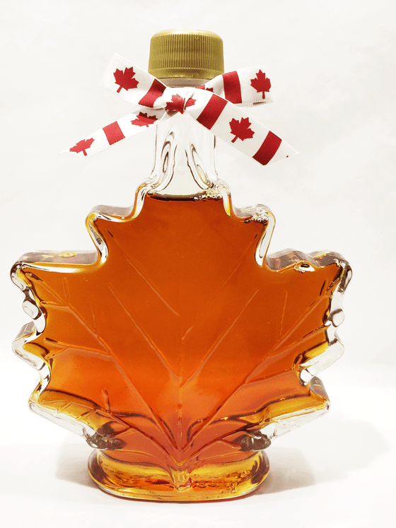 This product features 100% pure Canadian Maple Syrup beautifully packaged in decorative glass maple leaf containers. This maple syrup is amber in colour creating a wonderfully rich maple flavour. This product is available in 100 mL and 250 mL. 
