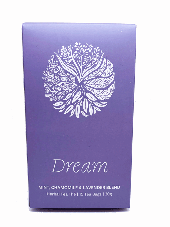 Purple box with large Mother Earth logo at the top and text at the bottom that says "Dream." 