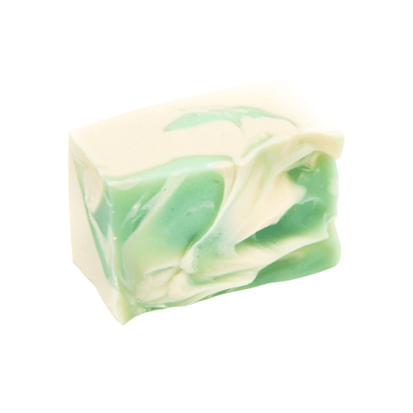 Canadian Polar Ice bar of soap. Soap is aqua green and white. Made in Alberta.