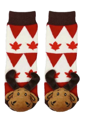 Maple Leaf Moose Socks - Toddler