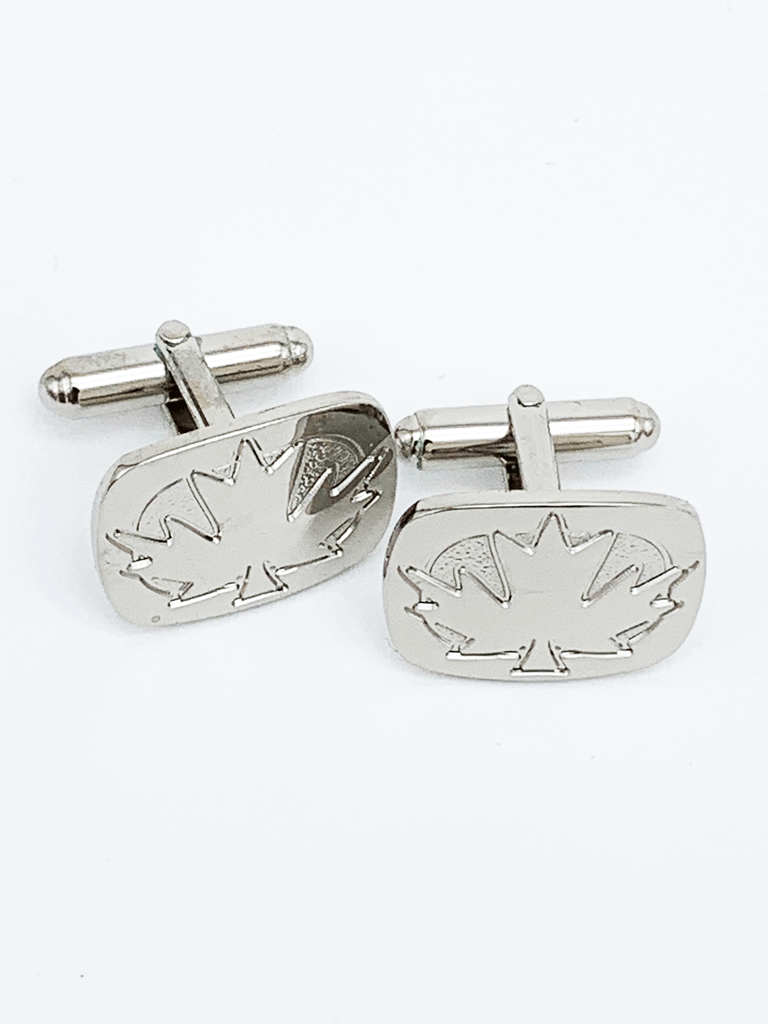Maple Leaf Cufflinks - Silver