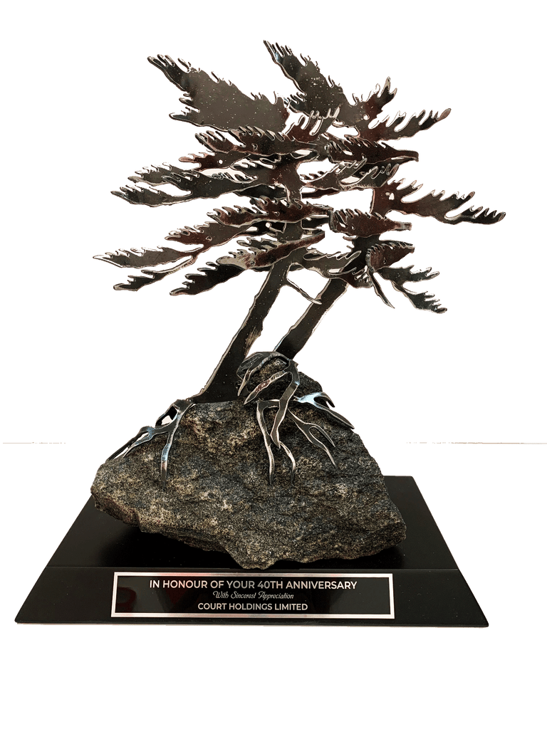 Engraved Plate for Windswept Pine Sculpture